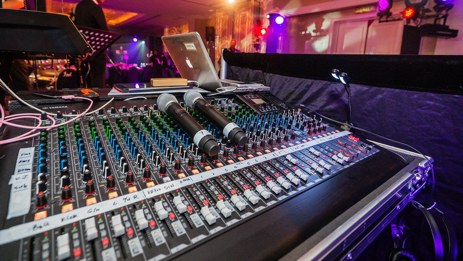 We provide sound mixing board rental services and comprehensive audio-visual rental services for events. We own and offer a full suite of audio-visual equipment for hire including audio equipment, LED lighting, video projection, LED walls and the professional technicians to operate it to perfection.